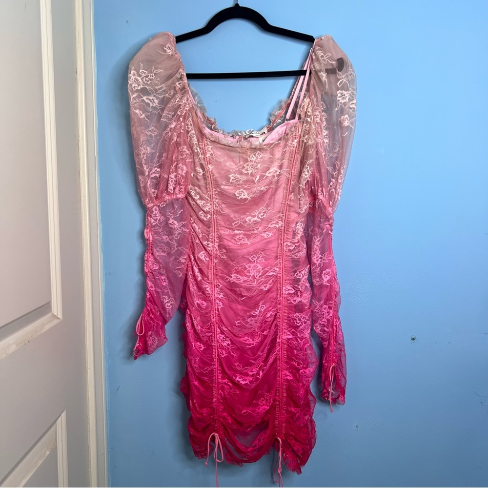 For Love And Lemons Pink Lace Dress